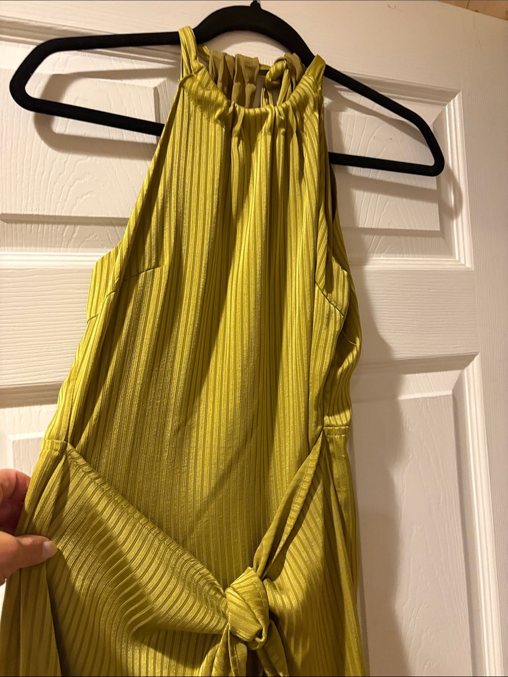 Lulu's Lime Green Maxi Dress with Halter Neck